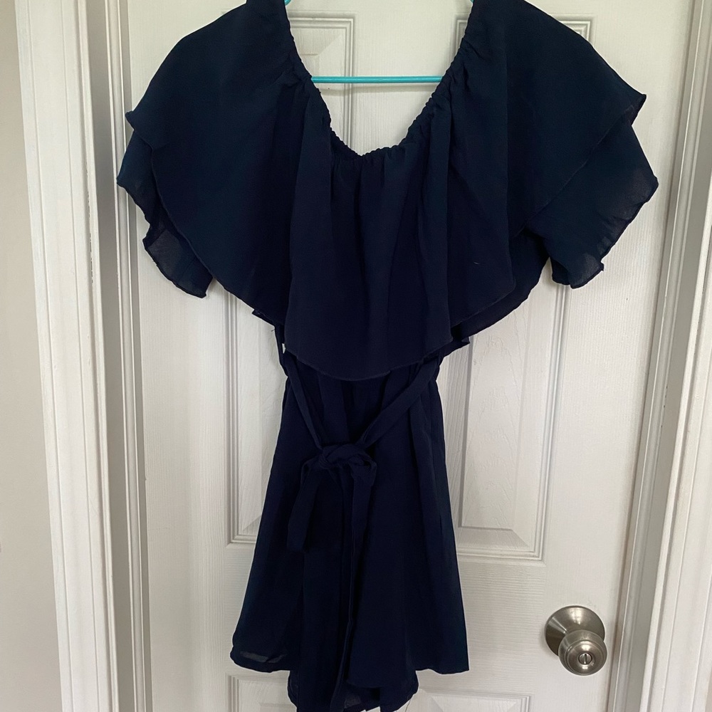 Off shoulder Navy romper